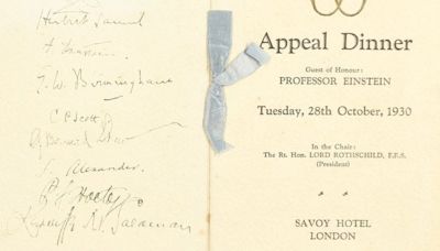 Menu signed by Albert Einstein sells for £18,000 at Somerset auction