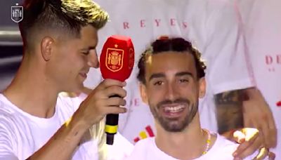WATCH: Marc Cucurella sings paella song as he debuts braids during Spain Euro 2024 celebrations