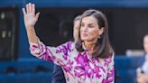 Queen Letizia of Spain wears vibrant floral print dress in Barcelona