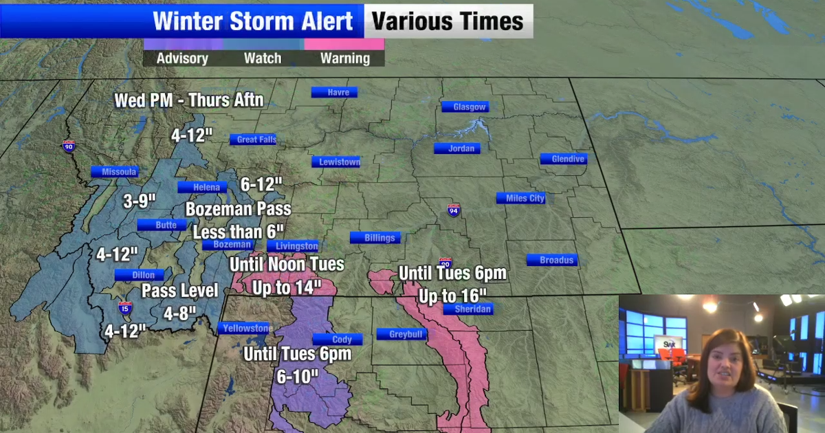 Southwest Montana will be the epicenter of snow