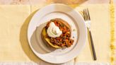 Baked potatoes with tomato-braised lentils recipe