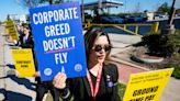 United Airlines flight attendants picketed at over a dozen airports worldwide after the CEO received a 90% pay increase
