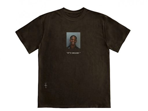 Travis Scott selling mugshot merchandise