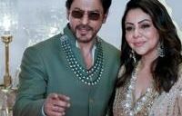 Bollywood superstar Shah Rukh Khan, with his wife Gauri Khan, was among the guests who included famous figures from business, sports and entertainment