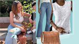 Chrissy Teigen Paired Classic Wide-Leg Jeans with a Fuss-Free Crossbody Bag — Copy Her Look from $18