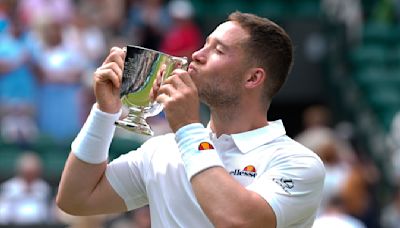 Alfie Hewett wins men's wheelchair singles final at Wimbledon to complete Grand Slam