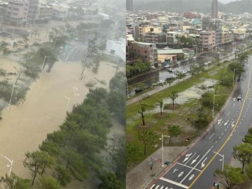 高雄淹大水災情慘爆！他曬「7張對比照」曝驚人景象 網狂讚：水退超快