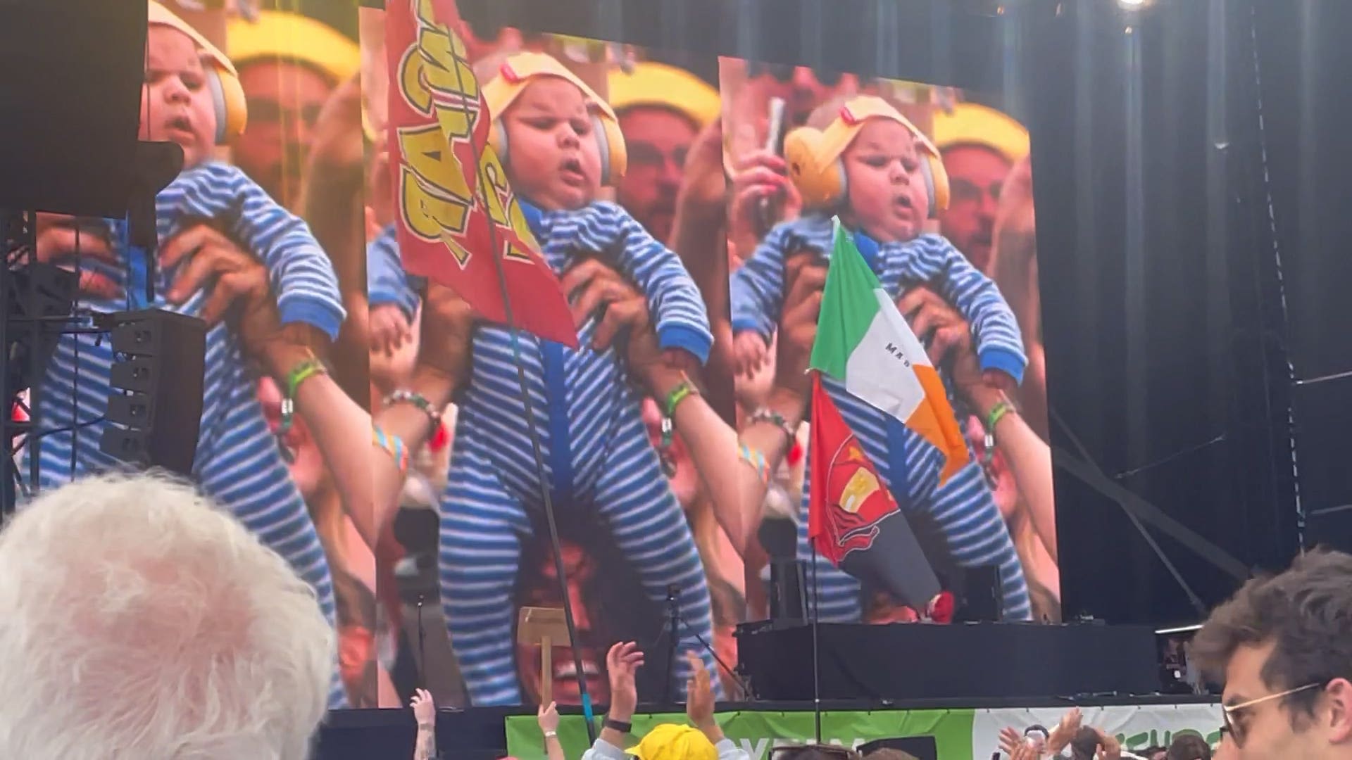 ‘Oh my god, this baby’: 10-week-old steals show at Annie Mac’s Glastonbury set