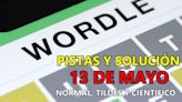Wordle en español, científico y tildes para el reto de hoy 13 de mayo: pistas y solución