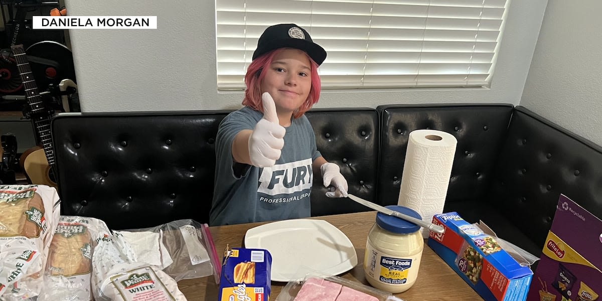 11-year-old passes out meals to those in need in downtown Las Vegas