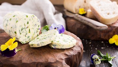 Press Edible Flowers Into Your Compound Butter For A Beautiful Touch