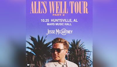 Jesse McCartney brings second part of tour to the Rocket City