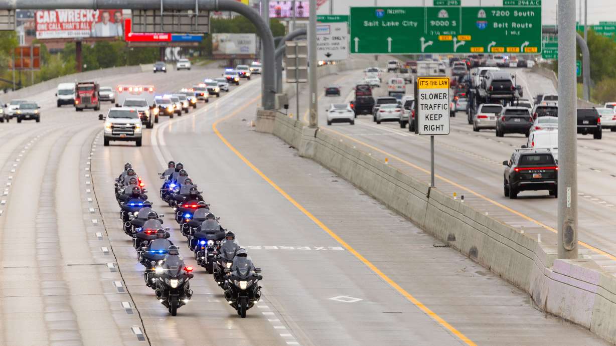 'He's going to be missed': Lengthy procession carries fallen Utah officer home - East Idaho News