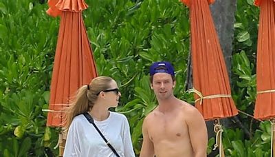 Shirtless Patrick Schwarzenegger hits Thailand beach with fiancée Abby Champion in between filming ‘White Lotus’