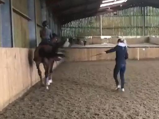 Video shows Charlotte Dujardin whipping horse in training session