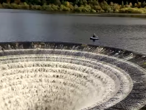 Fishermen come terrifyingly close to enormous 'plug hole' in video