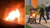 Moment gang stalk family before EXPLOSION outside home in chilling footage