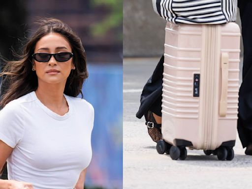 Shay Mitchell Dons Dancerly Black Mesh Ballet Flats in New York