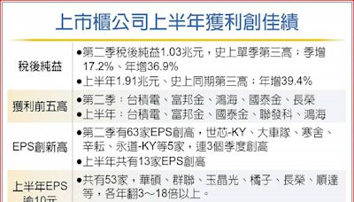 半年報今全數公告 台積電奪獲利王 富邦金摘后