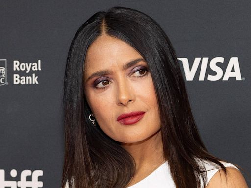 Salma Hayek Sizzles in Little Black Dress and Red Lip for London Date Night With Husband