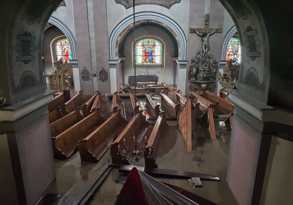 Historic Franciscan monastery under water as southwestern Poland suffers disastrous floods