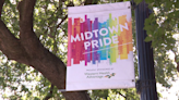 Midtown Sacramento adorned with banners for Pride Month