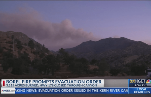Evacuation order in place for Borel Fire burning near Democrat Rd