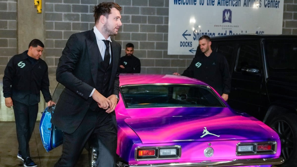 Luka Doncic promotes new signature shoe with special car