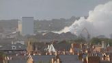 Dramatic photos show fire raging on docks