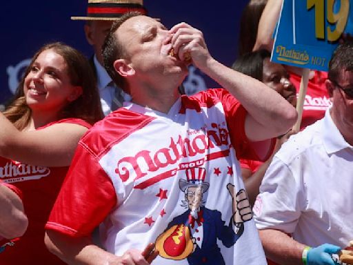 Joey Chestnut takes on rival challenge after being barred from Nathan’s Famous International Hot Dog Eating Contest