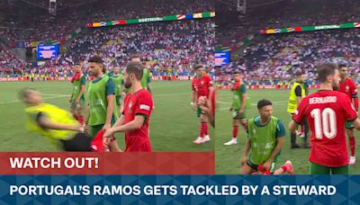 Steward clatters Portugal's Ramos! - Latest From ITV Sport