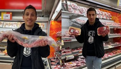 Un argentino que vive en Europa y viajó a nuestro país quedó sorprendido con el precio de la carne