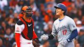 Shohei Ohtani nearly hits for cycle, swats mammoth HR as Dodgers rout Giants