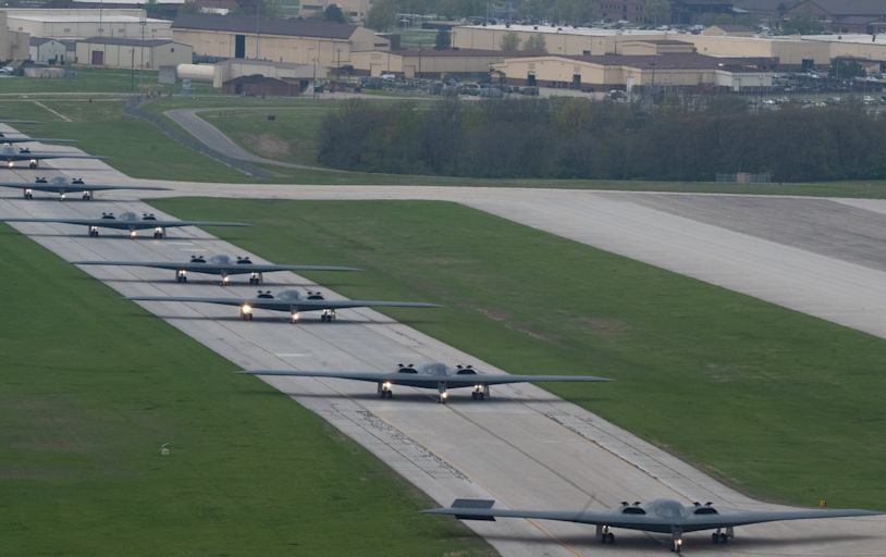 More than half of the US Air Force's B-2 stealth bombers just staged a mass fly-off