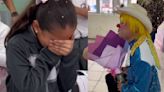 Sorprende a su hija en la escuela con el regalo que anhelaba y ella se conmueve hasta el llanto