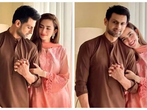 Post divorce with Sania Mirza, Shoaib Malik holds new wife Sana Javed close as they celebrate eid al-adha together - See photos | - Times of India