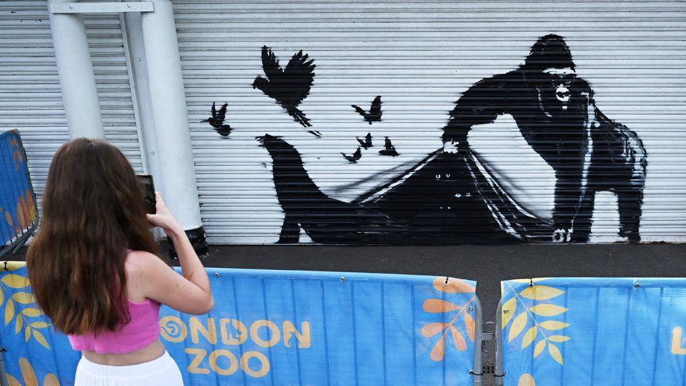 Banksy's latest work appears on London Zoo gates