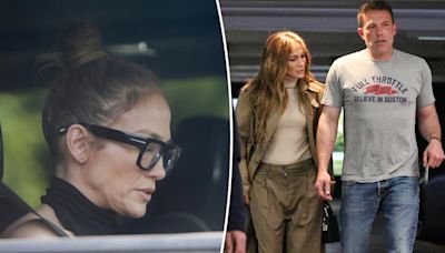 Jennifer Lopez appears tense as she heads to work solo after reuniting with Ben Affleck