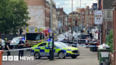 Leicester: Arrest after man climbed scaffolding by main road