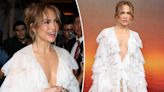 Jennifer Lopez serves bridal vibes in white gown (and her wedding ring) at ‘Atlas’ premiere sans Ben Affleck