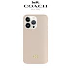 【COACH】iPhone 14 Plus 精品手機殼 粉白色經典大C