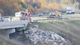 Semitractor-trailer of canned goods spills onto Interstate 71/Ohio 39 ramp Thursday.