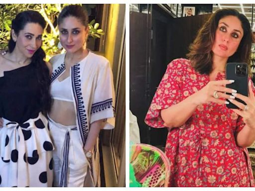 Kareena Kapoor stuns in a floral-printed kaftan; sister Karisma Kapoor calls it 'couture on the couch' - See photo | - Times of India