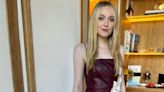 Dakota Fanning’s Oxblood Dress Is Fastened With Lifelike Florals