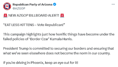 Republicans' 'Eat Less Kittens' billboards explain why Democrats run Arizona