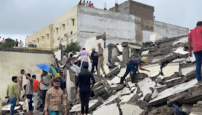 5-Storey Building Collapses In Surat After Heavy Rainfall, 15 Injured | VIDEO