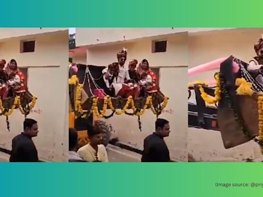 ‘Bulldozer baraat’: Uttar Pradesh groom arrives on decorated bulldozer, viral video prompts reactions