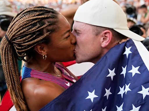 An Olympics love story: Team USA track and field power couple shine bright in Paris