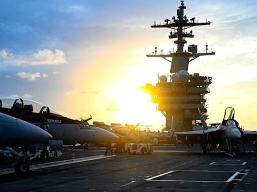 Theodore Roosevelt carrier strike group operating in the Middle East