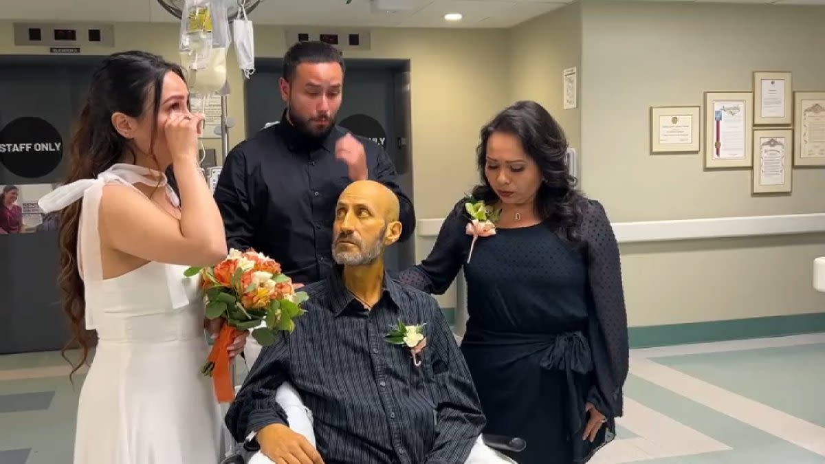 Father's dying wish to walk daughter down the aisle made possible by hospital staff